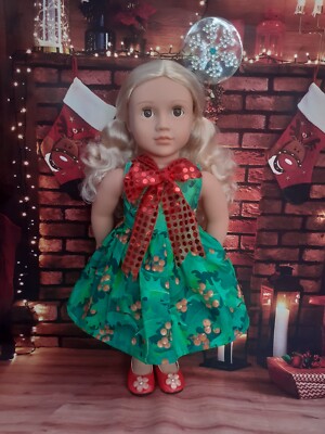 Weihnachtsfeier Outfit - passt American Girl Our Generation 18 Zoll Puppenkleidung