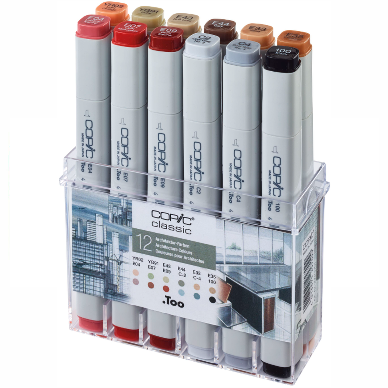 Copic Classic Marker Pen Set of 12 Architecture Colours