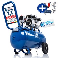 Flüster Kompressor 50 Liter Druckluftkompressor 9 bar 1470W Ölfrei + Starterset