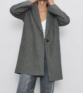 zara houndstooth coat