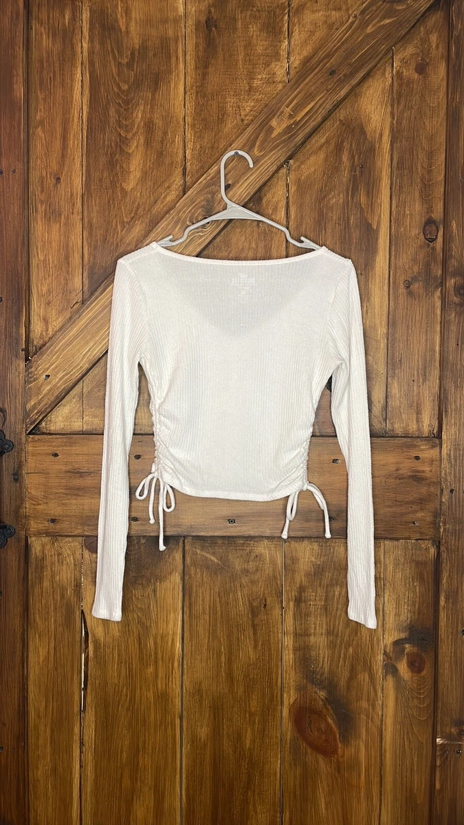 Hollister Junior Cream Baby Tee Small Long Sleeve eBay