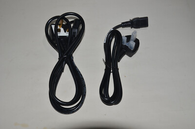 2 UK-Netzkabel fused/ mit Sicherung ca. 140/190 cm 3x 0,75 Euro-Kaltgeräte-Kuppl