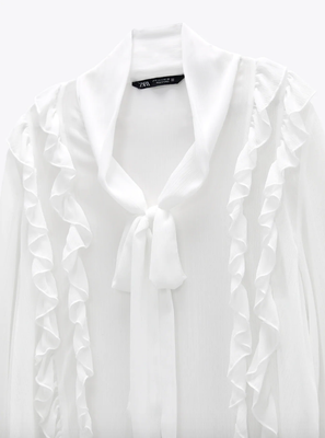 ruffled blouse with bow zara