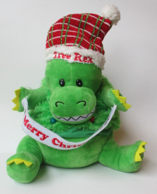 Tree Rex Animated Musical Christmas Plush Dinosaur Rockin A Round Cuddle Barn BX