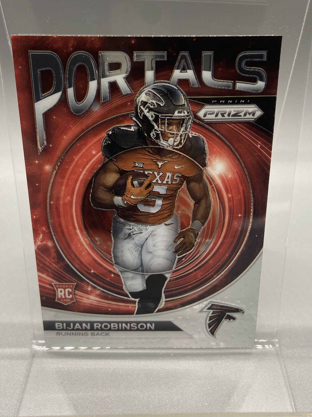 2023 Panini Prizm - Portals Silver Prizm #PO-8 Bijan Robinson (RC)