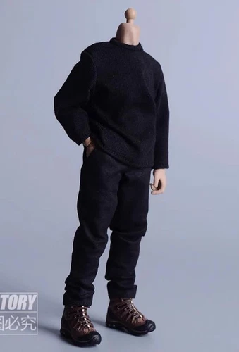 1/12 Scale Langarm T-Shirt Top Kleidung Modell für 6" männliche Actionfigur - Bild 6 von 26