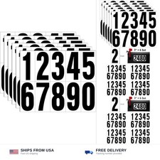 Reflective Number Stickers, 6 Sets 3 Inch Vinyl Waterproof Black Mailbox Numb...