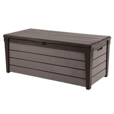 KETER BRUSHWOOD 120 GALLON OUTDOOR DECK STORAGE BOX LOCKABLE 5007687 - BROWN
