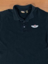 Vtg Harley Davidson Polo Shirt Mens L 100-Year Patch Eagle Wings Emblem Black