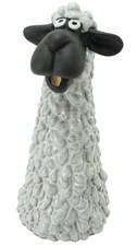Zaunhocker Schaf weiss H:23 cm aus Keramik - Zaun Deko Garten Schafe, Tierfigur 
