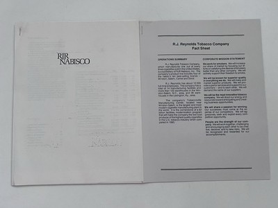 RJR Nabisco Geschäftsbericht 1987 - Tabak- & Lebensmittelmarken Unternehmensheft