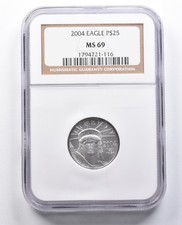 MS69 2004 $25 American Platinum Eagle 1/4 Oz Platinum NGC *5054 2783.80 per troy oz