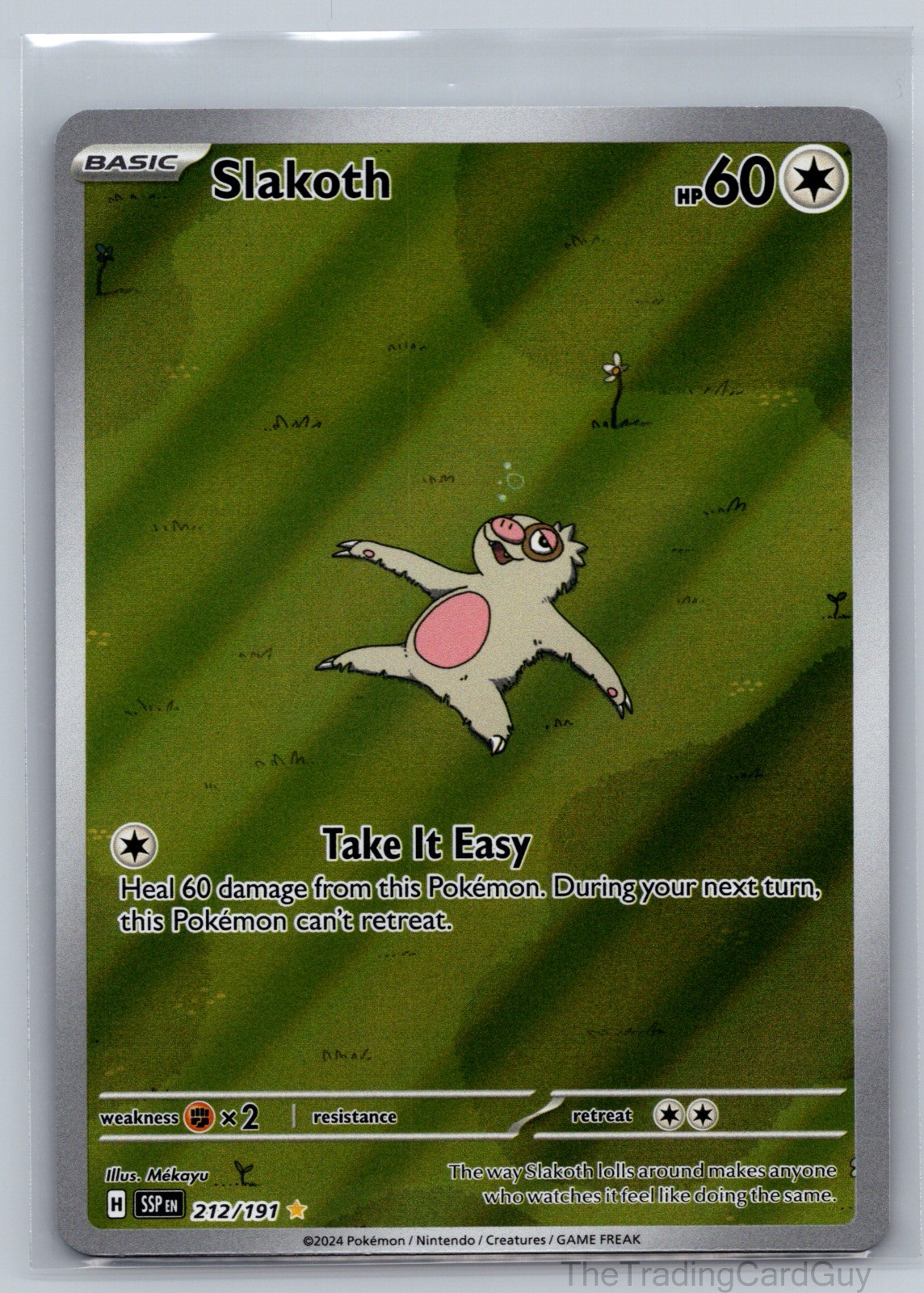 Slakoth Illustration Rare SV08: Surging Sparks Holo 212/191 NM
