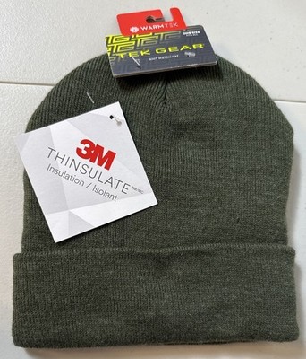 NWT Tek Gear WarmTek Level 3 Beanie Hat Forest Green 3M Thinsulate Watch Cap