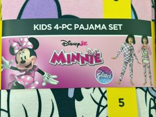 Minnie Mouse Pajamas Girls Size 5 4-Piece Set NWT