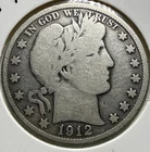 1912 D Barber Half Dollar, 90% Silver, VG, Very Nice, Low Mintage! 🔥