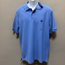 CHAPS Mens Size M Blue Pique Polo Shirt Short Sleeve Cotton Preppy Casual NWT