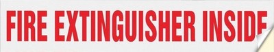   (ONE) ''FIRE EXTINGUISHER INSIDE'' 9'' x 1.7'' Self-Adhesive Vinyl Reflective