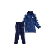 Adidas Baby Boys 12M Zip Front Printed Tricot Jacket and Jogger Pants, 2 PC Set