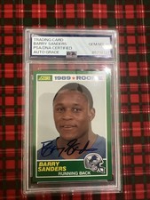 1989 Score - Barry Sanders #257 (RC) GEM MT 10 Autograph