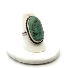 .925 Sterling Silver Royston Turquoise Ring, Size - 6.5, 8.4g