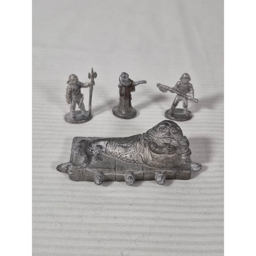 Vtg 1989 Star Wars Metal Miniatures Jabba the Hutt Bib Fortuna Guards Set 4