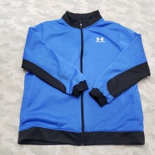 Under Armour Sweatshirt Mens XL Blue Loose Full Zip Long Sleeve Eagle