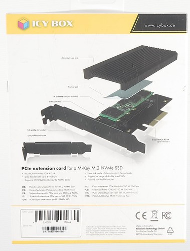 ICY BOX NVMe M.2 SSD to PCIe 4.0 X4 with Aluminium Heat Sink, Adapter Card for K - 第 9/10 張圖片