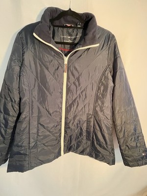 Tommy Hilfiger Women's Jacket 3 IN 1 All Weather System Zipper Navy Blue Large