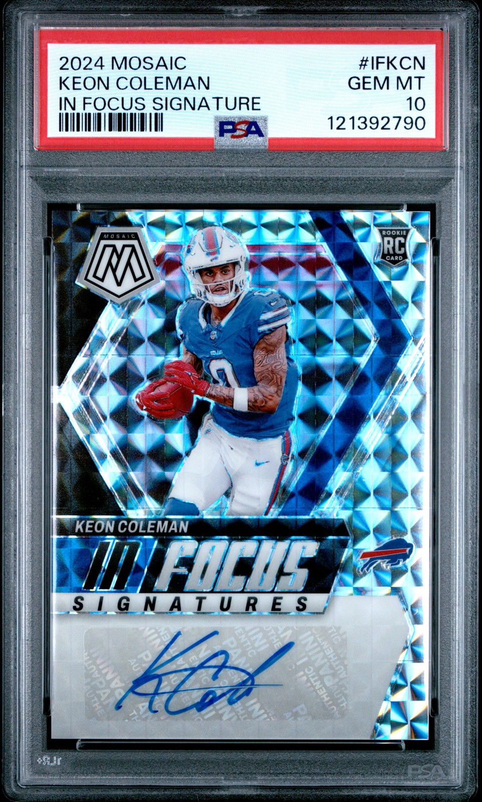 2024 PANINI MOSAIC IN FOCUS SIGNATURES #IFKCN KEON COLEMAN PSA 10