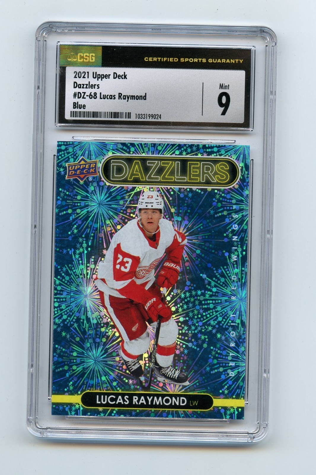 2021-22 Upper Deck Series 2 - Dazzlers Lucas Raymond #DZ-68 Blue (RC)