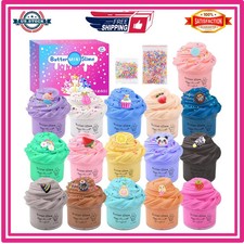 16 Pack Mini Butter Slime Kit Fruit Scented Stress Relief Toys for Kids Party