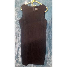 Lennie for Nina Leonard Black Sleeveless Sheath Dress Size 16 2643268