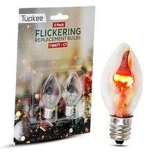 C7 Flickering Flame Bulb  W, Flicker Flame Light Bulb with a 1 Blunt Tip