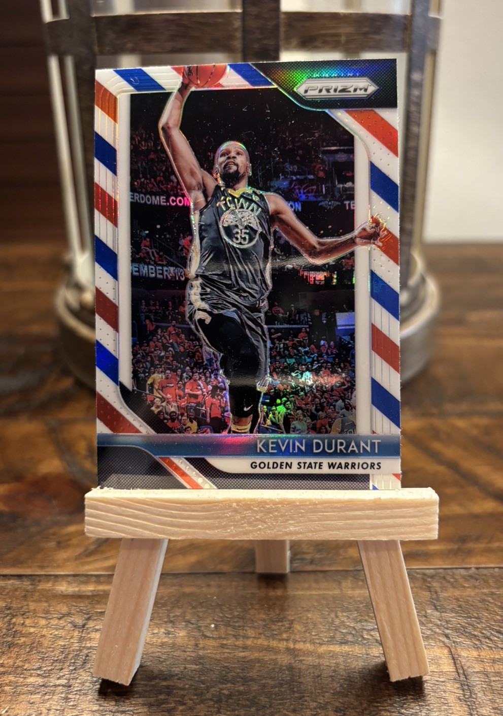 2018-19 Panini Prizm - Kevin Durant #252 Red White & Blue Prizm Warriors