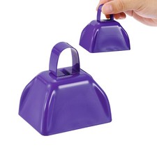 2pcs Cow Bells for Football Games, 3in Cowbells for Sporting Events, Blue Purple