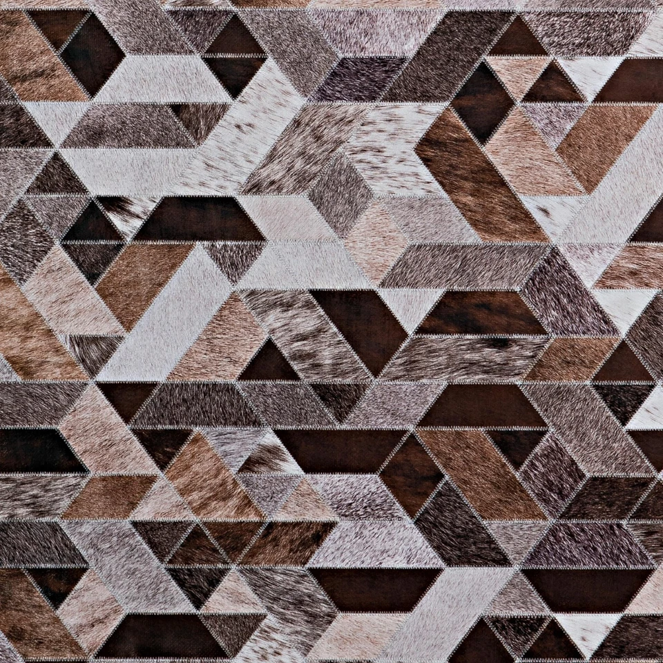 Linon Laredo Lockhart Patchwork Polyester Faux Cowhide 5' X 7' Area Rug in Brown - Image 3 of 4