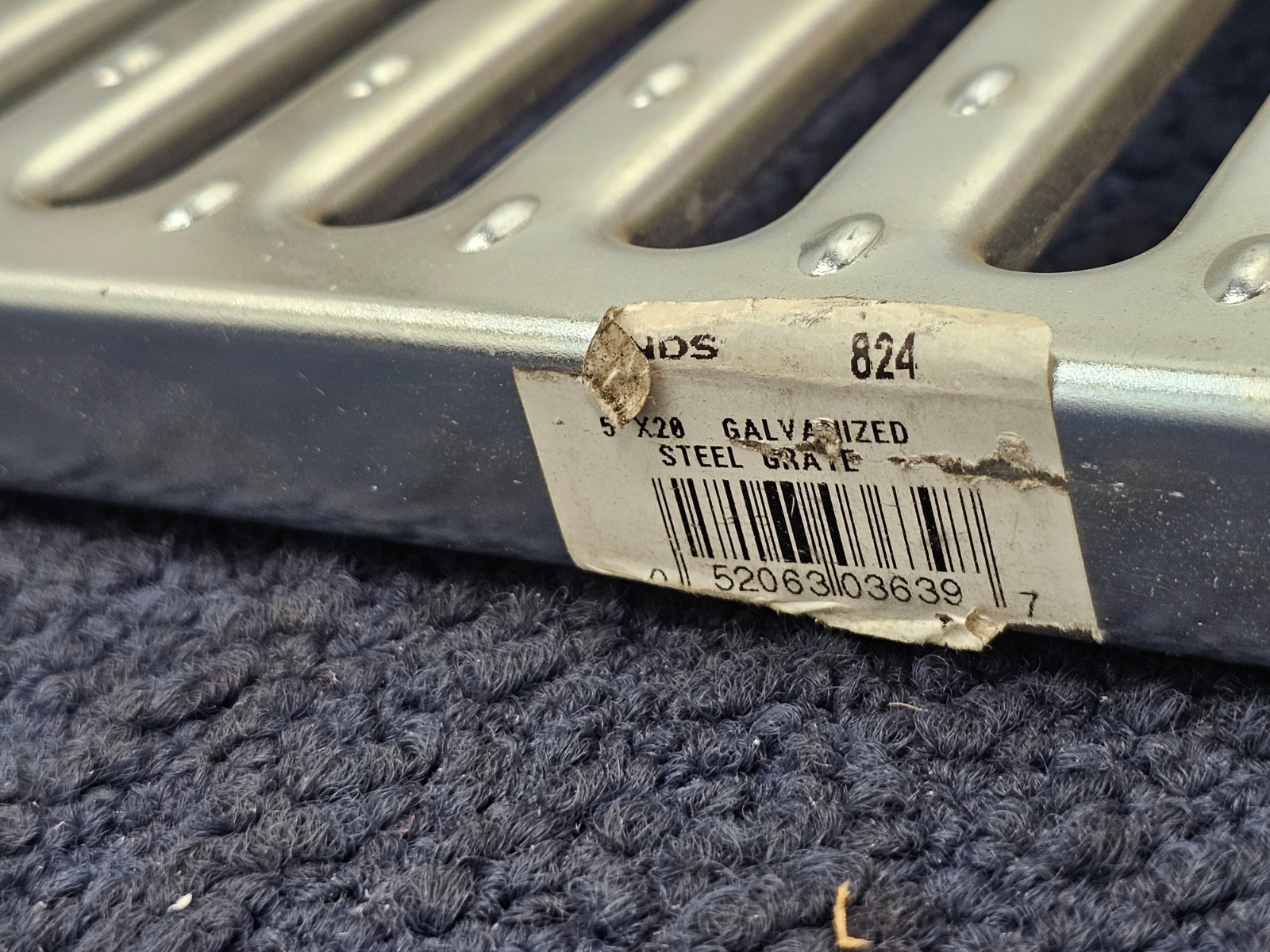 NDS 824 5 in. Pro Series Channel Drain Grate, 5-1/4 in. wide x 19-5/8 in. Galv