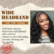 STGDAK 4 Pack Boho Paisley Wide Headband Knotted Turban Wrap