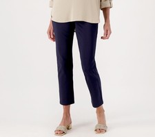 Susan Graver Weekend Tall Premium Stretch Slim Leg Pant Navy M New