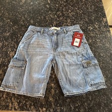 NWT Levi  s Relaxed Shorts Kids Boys Size 18R Blue Denim