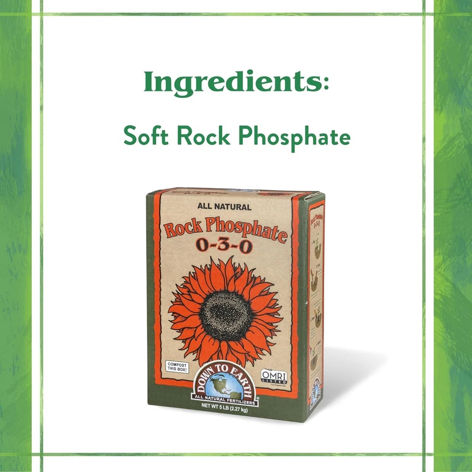 Fertilizante de fosfato de roca orgánico Down to Earth 0-3-0, 5 libras Foto 4 de 4