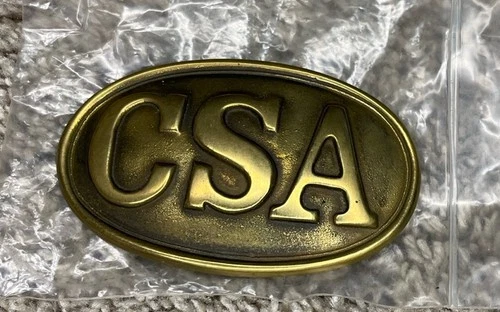 Antique Style Military Civil War Confederate CSA Belt Buckle Oval SOLID Brass