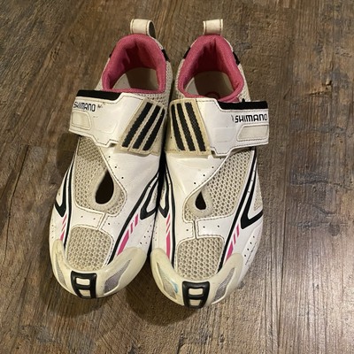 SHIMANO SH-WT60 Women's Elite Triathlon and Multi-Sport White Sz 38 shoes (6.5) 