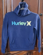 Hurley Unisex Youth Hoodie Size 7/8 Navy Blue Pullover Sweatshirt Surf
