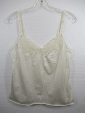 Vintage Vanity Fair Satin  Lace Camisole Women 34 Ivory Nylon