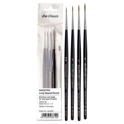 Da Vinci Maestro Series 35 Kolinsky Long Tapered Round Brush Set of 4 - Picture 1 of 1