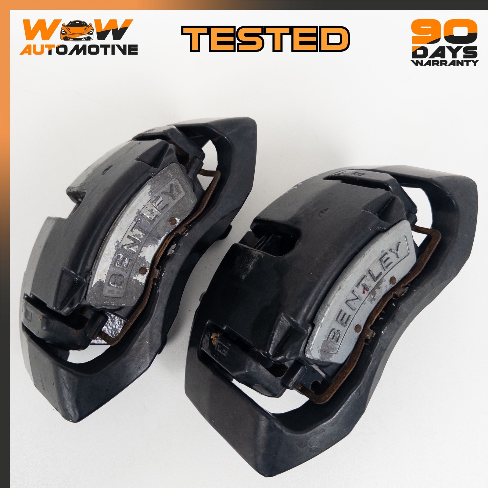 04-11 BENTLEY CONTINENTAL GTC GT FRONT LEFT RIGHT BRAKE CALIPER BLACK SET OEM