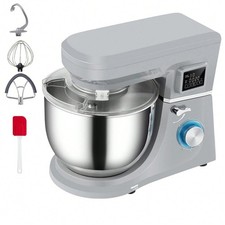 660W Stand Mixer 7.4Qt Tilt-Head Food Dough Mixer 6-Speed LCD Timer Gray New