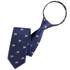 Pre Tied Adjustable Men's Patriotic Neckties American Flag Ties 3.15" Navy Flag